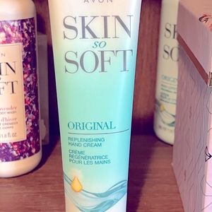 Avon Skin So Soft hand cream.